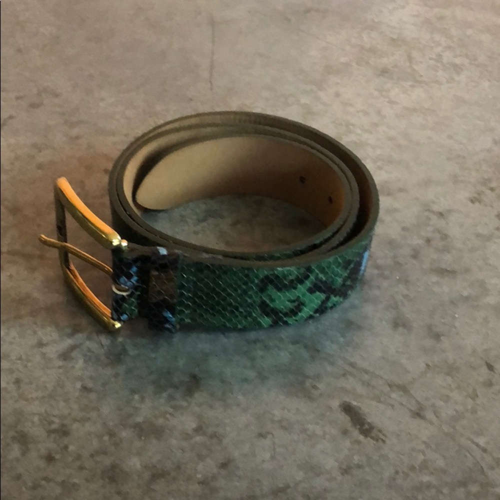 Multi colored snake print belt